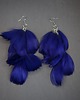 kolczyki z piórami Granatowe - długie kolczyki z piórami, srebro 1