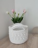 kosze do przechowywania Koszyk okrągły szydełkowy ze sznurka 17cmx15cm 2