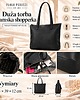 torby na ramię Torba damska na ramię duża czarna klasyczna pojemna shopperka MT-02-BL 1