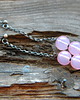 kolczyki wire wrapping Różowy opalit na łańcuszku - kolczyki 2