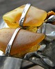 bransoletki wire wrapping Bursztyny mleczne z perłą -  bransoleta mankiet CUFF 2
