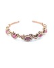 bransoletki wire wrapping Miedziana bransoleta cuff z różowym turmalinem 2