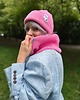 czapki damskie Czapka beanie z bawełny logo kolorowe Różowy 6