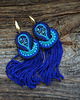kolczyki soutache Kobaltowo-turkusowe kolczyki sutasz 1