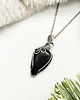 wisiory Naszyjnik Obsydian Złocisty stal chirurgiczna wisiorek handmade wirewrapping 2