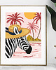 plakaty Plakat Zebra w kapeluszu na tropikach 2