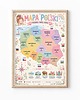 obrazy i plakaty do pokoju dziecięcego Plakat edukacyjny MAPA POLSKI dla dziewczynki 1