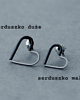 kolczyki wire wrapping Srebrne kolczyki wkrętki serca LOVE duże 6