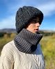 szaliki dziecięce Komin merino w prążki Soft Snood - antracyt 1