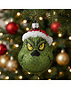 bombki Bombka choinkowa szklana ręcznie malowana: Zielony Grinch w czapce Mikołaja 4