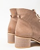botki damskie BOTKI NA 5 CM KLOCKU - SKÓRA NATURALNA - MODEL 482 - KOLOR LATTE 5