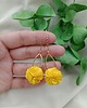 kolczyki chwosty Kolczyki kwiaty, żółte kolczyki, długie kwiatowe klipsy, żółte dodatki 1