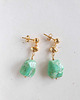 kolczyki z kamieniami Kolczyki wiszące z chryzoprazem i mosiądzem złoconym 1