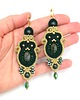 kolczyki soutache Chiara złoto zielone długie kolczyki sutasz z agatem mszystym 1