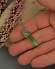 naszyjniki - inne Naszyjnik Talizman zielony kryształ górski wire wrapping 4