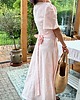 sukienki maxi damskie Lniana sukienka kopertowa blush pink 2