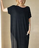 sukienki maxi damskie Sukienka tshirt oversize Czarna 1