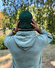 czapki damskie Męska bawełniana czapka beanie logo ekoskórka Zielony 2