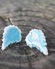 kolczyki ceramiczne Ceramiczne liście pokrzywy - turkusowe kolczyki handmade 4