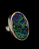 pierścionki srebrne Pierścionek Malachit włóknisty z azurytem 2