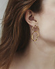 kolczyki pozłacane Kolczyki złote WAVES Circle asymmetrical / gold earrings 3