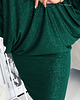 sukienki mini damskie 402-2 Sukienka nietoperz z dekoltem - zieleń butelkowa z brokatem 5