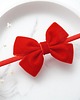 ozdoby do włosów dla dzieci Opaska dla niemowlaka świąteczna kokardka welurowa CZERWONA  OTS04 2