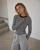 bluzki z długim rękawem damskie Longsleeve Stockholm stripes black white 4
