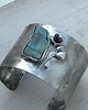 bransoletki wire wrapping Roślinki przy skale   - BRANSOLETA MANKIET - CUFF 7