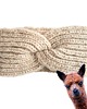 opaski do włosów Wełniana opaska handmade z alpaki i merino, miękka, ciepła, beżowa 2
