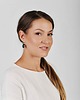 kolczyki szklane Złocone kolczyki perłowe na długim sztyfcie e19/1 1