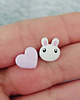 kolczyki z masy plastycznej Pastelowe Kolczyki Króliczek I Serduszko 2