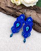 kolczyki soutache Orina kolczyki sutasz chabrowe długie wieczorowe z kryształami 2