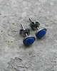 kolczyki wire wrapping 7mm lapis lazuli - sztyfty 2