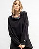 bluza bez kaptura damska BLUZA ASYMETRYCZNA ,,RAVEL'' czarna+wzór jesieni 2