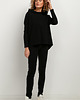 bluza z kapturem damska Szeroka bluza z kapturem T379, czarna 1
