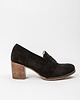 botki damskie SKÓRZANE PÓŁBUTY ZAPATO 250 CZARNY WELUR 2