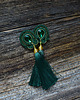 kolczyki soutache Ciemno zielone kolczyki sutasz z chwostami 3