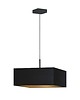 lampy wiszące Czarna lampa wisząca do kuchni BOGOTA GOLD z kwadratowym kloszem 40x40 cm 4