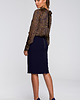 spódnice midi Spódnica ołówkowa z zamkiem-granatowa(S248) 1