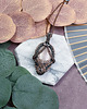 wisiory Miedziany wisiorek wire wrapping z różowym kwarcem #533 2