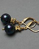 kolczyki pozłacane Pearls /navy blue / vol. 4 - kolczyki pozłacane 3
