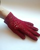 rękawiczki damskie Bordowe koronkowe rękawiczki 3
