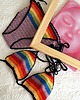 stroje kąpielowe i kostiumy kąpielowe damskie Bikini szydełkowe z niansem tęczowym 2