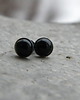 kolczyki wire wrapping 7mm oczarny onyks   - sztyfty 1