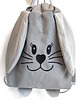 torebki, worki i plecaki dziecięce Worek szary dla przedszkolaka z imieniem zajączek uszy 1