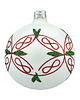 bombki Bombki choinkowe szklane ręcznie malowane: okrągłe białe: czerwonoy ornament 1