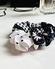 gumki do włosów Czarno-biała, patchworkowa gumka scrunchie  1