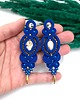 kolczyki soutache Kolczyki sutasz niebieskie ze złotem Ismara wieczorowe z kryształkami 1