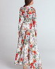 sukienki maxi damskie Sukienka maxi z wycięciami s119 - kwiaty/ecru 2